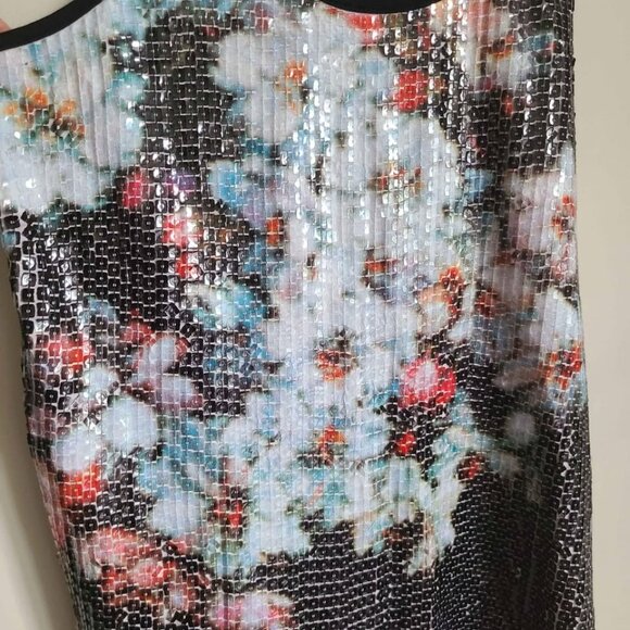EXPRESS FLORAL Sequin Tank Top XS - Picture 3 of 9